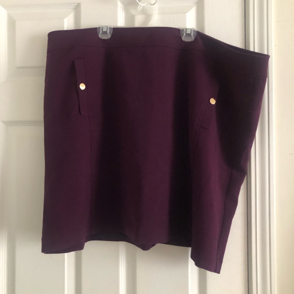 Loft purple skirt with gold buttons